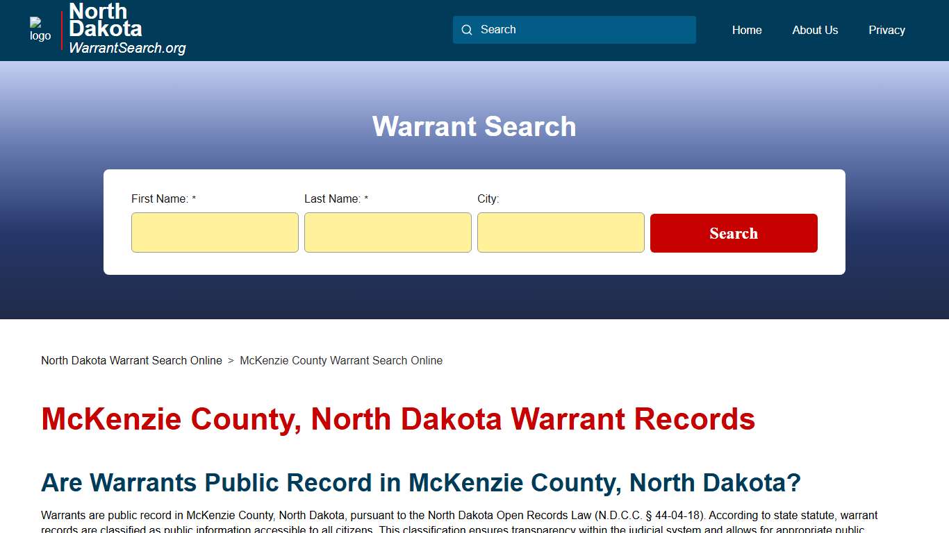 McKenzie County, North Dakota Warrant Search | NorthDakotaWarrantSearch.org